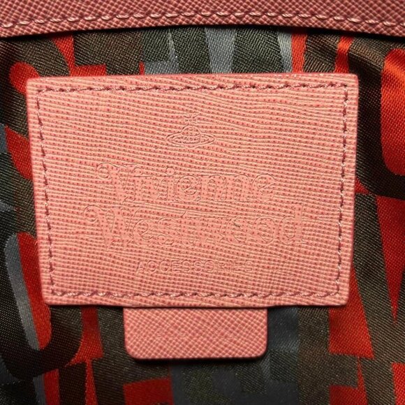 VIVIENNE WESTWOOD Hand Tote Bag PVC Brown pink Multicolor Orb from Japan - Picture 14 of 14